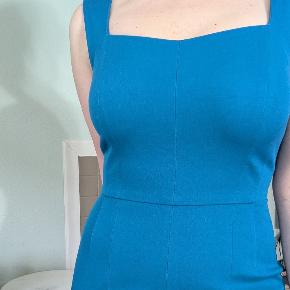 NWOT Banana Republic Teal Blue Sloan Sheath Midi Dress Size 6 - Picture 9 of 16